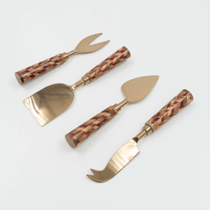 4 <b>Cheese</b> <b>Knives</b> <b>Set</b> <b>Cheese</b> Cutlery Steel Stainless <b>Cheese</b> <b>Knives</b> <b>Set</b> Stainless With Wood Handle - Product Image 4