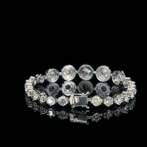 Pulsera de tenis Caratleaf de lujo con diamantes cultivados en laboratorio, chapada en oro de 18 quilates, certificada por IGI, con corte halo, para mujer, joyería para fiesta de compromiso - Product Image 2