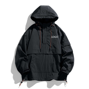 Chaqueta Cortavientos de Nailon Personalizada para Hombre, Impermeable, de Secado Rápido, Transpirable, Ligera, con Cierre de Cremallera, para Deportes al Aire Libre, Logotipo OEM, Venta al Por Mayor - Product Image 4