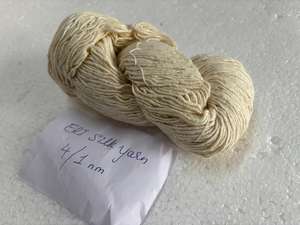 เส้นด้ายไหมเอริธรรมชาติ 100% เบอร์ 4/1 เนื้อนุ่ม สำหรับงานทอผ้าด้วยมือ ถักนิตติ้ง โครเชต์ ปักลาย และงานฝีมือสิ่งทอที่ยั่งยืน - Product Image 4