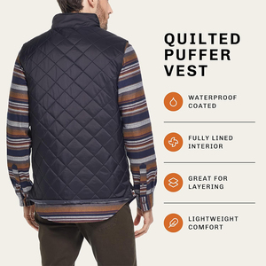 Gilets matelassés personnalisés avec logo OEM, vestes d'équitation, vêtements d'hiver décontractés pour l'extérieur, gilets rembourrés pour hommes. - Product Image 2