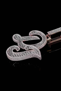 Moissanite <b>Initial</b> Letter Pendant Iced Out Luxury Alphabet <b>Necklace</b> Hip Hop Statement Jewelry for Men Women - Product Image 6