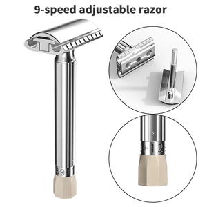 Maquinilla de Afeitar de Doble Filo, 9 Velocidades Ajustables, Diseño Clásico de Metal, con Logotipo Personalizado, Último Diseño - Product Image 6