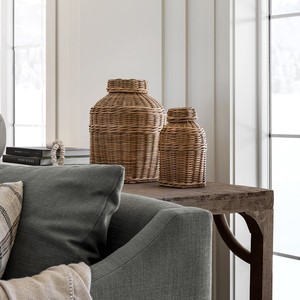 Natural <b>storage</b> jars premium rattan jar hand-weaving lidded basket <b>decorative</b> <b>box</b> container - Product Image 5