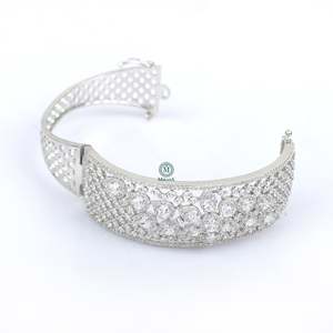 Taisha CZ Designer Fashion Cuff Bracelet - Product Image 5