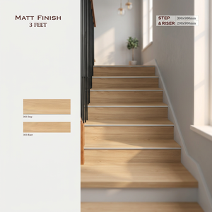 Luxury 200x1200mm Non-Slip Matte Porcelain <b>Step</b> Riser Tiles for Hall & Outdoor Staircases-Rustic Design 10mm Thickness - Product Image 3