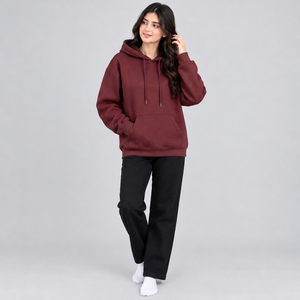 Sweat-shirt à capuche pour femme, coupe décontractée, manches longues, en mélange de coton doux au toucher, vêtement personnalisé - Product Image 5