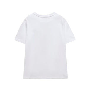 Camiseta Blanca de Cuello Redondo y Manga Corta para Mujer, Corte Regular, Tejido de Algodón, Informal, para Primavera/Verano - Product Image 2