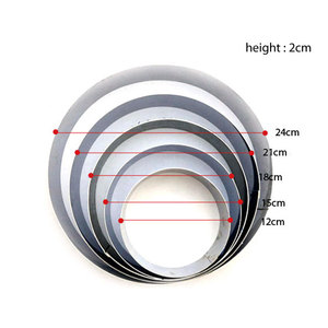Aro Redondo Bajo para Tartas de Acero Inoxidable, 2cm de Altura, de 12cm a 24cm, Base para Repostería, Molde para Quiche y Flan, Apto para Horno - Product Image 4