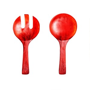 Ustensiles à salade écologiques uniques, compatibles lave-vaisselle, pour la maison et la cuisine, fabriqués en Inde - Product Image 1