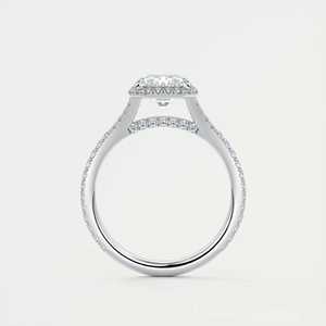 แหวนหมั้นเพชรทรงรัศมี 2.70 กะรัต เพชรเลี้ยงในห้องปฏิบัติการ ทรงเรเดียนท์คัท ดีไซน์เฟรนช์ฮาโล ฮาโลซ่อน พร้อมเพชรเม็ดกลมด้านข้าง ตัวเรือนทองคำขาว 14K - Product Image 5