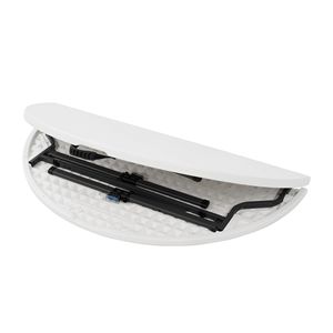 Tavolo Rotondo Pieghevole in Plastica da 4 Piedi per Uso Interno ed Esterno, Bianco in HDPE con Telaio in Ferro - Product Image 3