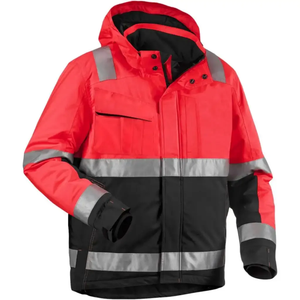 Hi Vis New Design Multiple Pockets Factory Made Safety <b>Jacket</b> Custom Logo Printed <b>Construction</b> Safety <b>Jackets</b> OEM Service - Product Image 1