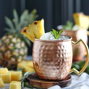 Hammered copper drink mug set woodland sunrise beverage <b>cups</b> <b>reusable</b> handcrafted cocktail mugs premium durable - Product Image 3
