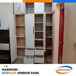 Armoire en chêne Sonoma de la première usine exportatrice du Vietnam Panneau intérieur moderne en PVC pour meubles de chambre à coucher à usage domestique - Product Image 1