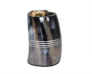 Taza de cuerno vikingo hecha a mano, jarra de cerveza de cerámica rústica para cerveza, hidromiel, café, regalo único para hombres, fanáticos nórdicos, amantes medievales - Product Image 2