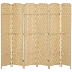 Divisorio Portatile per la Privacy, Pieghevole, Design Antico, in Lega di Alluminio, Legno, Tessuto e Acciaio Inossidabile per Uso Interno in Ufficio - Product Image 3