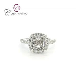 แหวนหมั้น AU750 18K คลาสสิกสีเหลือง/ขาว/ทูโทนสีทองแหวนเพชรธรรมชาติแท้รัศมีสำหรับงานแต่งงานและงานปาร์ตี้ - Product Image 1