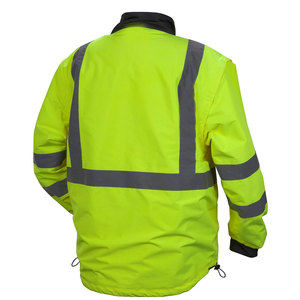 Chaqueta de Invierno Cómoda de Alta Visibilidad ANSI Clase 2, Impermeable, con LED Intermitente, Logotipo Personalizado, Color Naranja de Seguridad, con Cremallera Reflectante - Product Image 2