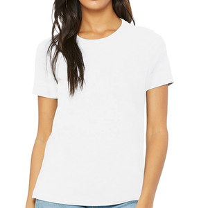 T-shirts en coton et polyester pour femmes, style classique personnalisé, manches courtes, coupe ajustée, col rond, tissu tricoté, design uni teint, séchage rapide - Product Image 2