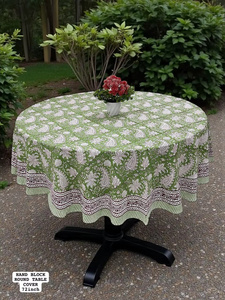 Multipurpose 100% Cotton Sheeting Round <b>Table</b> <b>Cover</b> Premium Washable Circular Tablecloth for <b>Dining</b> Room,Cafe - Product Image 2