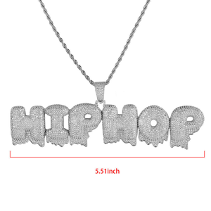 Pendentif Moissanite WIPWOP style Hip Hop Drip, Collier Prénom en Argent 925 Iced Out - Product Image 6