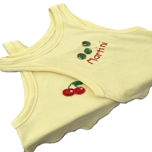 Crop tops brodés en coton et soie, ornés de perles, design personnalisé, faits main, style bohème tendance, pour événements, logo personnalisé - Product Image 6