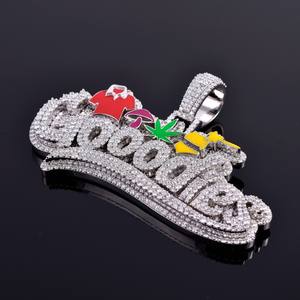 Collar con Colgante de Moissanita VVS Personalizado con Logotipo, Diseño Esmaltado Estilo Hip Hop, Plata de Ley 925, Joyería de Lujo, Regalo - Product Image 4