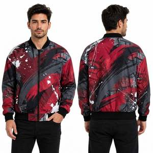 New Design Sublimated Bottomland <b>Print</b> <b>Abstract</b> Pattern Bomber Jacket High Quality Breathable Camouflage Mens Bomber Jackets - Product Image 3