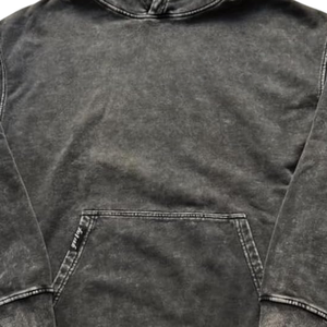 Sweat à capuche streetwear noir doux et confortable, le plus vendu, effet délavé, faible MOQ et prix, tissu et logo personnalisables - Product Image 5