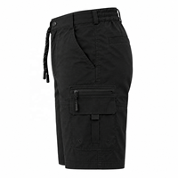 Shorts cargo pour homme, noirs, multi-poches, séchage rapide, tissu Oxford, taille mi-haute, fermeture boutonnée, shorts décontractés de style Bermuda