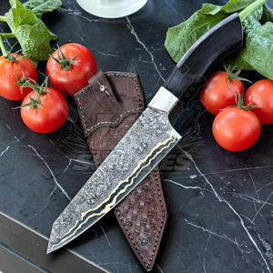 Cuchillo de Cocina de Cobre Forjado a Mano con Hoja de Damasco, Mango Personalizado Premium, Cuchillo Profesional para Cocinar, Fabricante Mayorista - Product Image 1