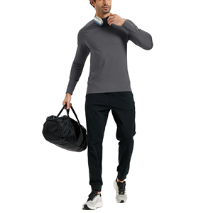 T-shirt de compression à manches longues pour homme, respirant, anti-humidité, en tissu extensible, pour la gym, avec logo personnalisé, vente en gros, vêtements de sport - Product Image 2