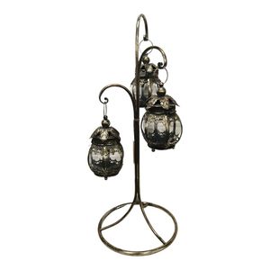 Industrial Design Metal Lantern With Floor Stand For Modern Apartment <b>Decor</b> And Stylish Candle Display - Product Image 4