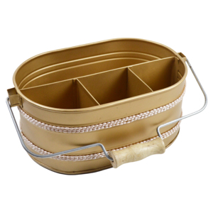 Separate Rounded Pots and <b>Basket</b> Eco-Friendly Modern Galvanized Finish <b>for</b> Home Outdoor & Restaurant Decor - Product Image 3
