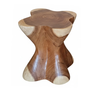 Organic Modern Solid Suar Wood <b>Side</b> <b>Table</b> Sculptural Handcrafted Durable Accent <b>Table</b> <b>Rustic</b> Style Natural Grain Wood - Product Image 2