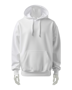 Sweat-shirt à capuche unisexe blanc, coupe ample, en molleton, décontracté, avec poche avant, pour l'hiver, 100% coton, respirant, streetwear - Product Image 4