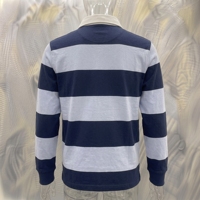 Chemise de rugby rayée à manches courtes pour garçons Snowgrace, col en V, logo brodé, coupe décontractée, respirante, en polyester, pour l'été et le printemps