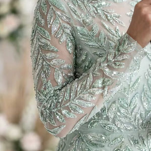 Nouvelle Arrivée 2026 – Robe de Soirée Sirène à Col Montant et Paillettes, Motif Géométrique Perlé, Manches Longues, Robe de Bal de Luxe pour Femme, Tenue de Soirée - Product Image 1