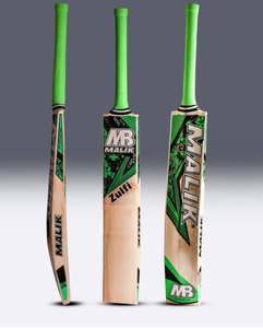 Batte de cricket en bois durable MB Malik Zulfi Edition, sticker vert, en saule anglais, avec housse de protection et grip supplémentaire anti-usure - Product Image 4