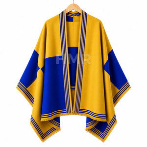HMR Sorority Sisterhood Knitted Shawl Blanket Cardigan <b>Jumper</b> Sweater Cross Open Front <b>Poncho</b> Knit Sweater - Product Image 1
