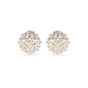 Elegant 1.57 Ct Lab Grown Diamond Classic Earrings In 9K Yellow White And Rose Gold - Product Image 3