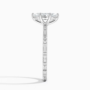 Bague BOJ 0144 en argent 925, taille marquise, sertie de baguettes, solitaire, diamant 2 carats, couleur D, VVS1, moissanite GRA, en promotion - Product Image 3