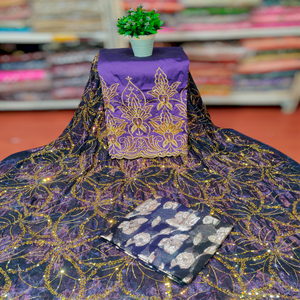 Meilleure offre Tissu en mousseline de qualité 100% soie Robes de mariée pour filles avec broderie en jacquard floral - Product Image 1