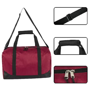 Wholesale Unisex Red Polyester Gym Duffel Bag with Adjustable Strap and Zipper Closure 20-30L Capacity Latest design - Product Image 4