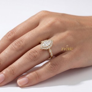 Marquise Cut Halo <b>Ring</b> 925 Sterling Silver Vintage Engagement <b>Ring</b> Milgrain Diamond <b>Ring</b> <b>Dainty</b> Bridal Gift for Her - Product Image 6