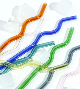 Pajitas de Vidrio Transparente de Colores Modernas y Trenzadas al por Mayor para Jugos, Leche, Té, Café, Vino y Otras Bebidas - Accesorios para Bar - Product Image 2