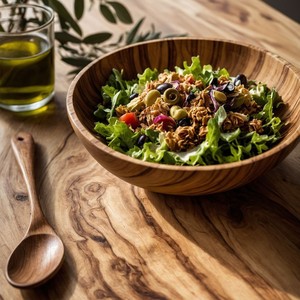 Hand Turned Solid <b>Wood</b> Bowl Burnt <b>Rustic</b> Look Serving Dish Salad Fruit Bread Kitchen <b>Dining</b> <b>Table</b> Eco Friendly Home Decor Use - Product Image 5