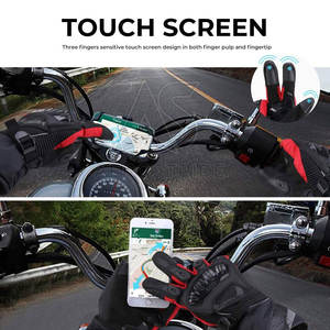 Guantes Profesionales de Cuero para Carreras de Invierno con Palma Reforzada, Diseño Antideslizante de Dedos Completos para Conducción en Pista y Carretera - Product Image 3