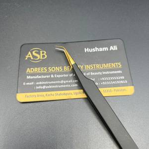 แหนบต่อขนตา 45 องศา สีดำทอง แหนบสแตนเลส แหนบปลายไฟเบอร์สองสีสำหรับต่อขนตาแบบวอลลุ่ม - Product Image 3
